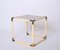 Brass & Cream Enameled Metal Square Coffee Table from Tommaso Barbi, Italy, 1970s 10