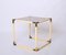 Brass & Cream Enameled Metal Square Coffee Table from Tommaso Barbi, Italy, 1970s, Image 10