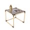 Brass & Cream Enameled Metal Square Coffee Table from Tommaso Barbi, Italy, 1970s 6