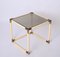 Brass & Cream Enameled Metal Square Coffee Table from Tommaso Barbi, Italy, 1970s 17