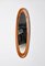 Mid-Century Campo & Graffi Curved Teak Wood Oval Wall Mirror, Italy, 1960s 9