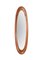 Mid-Century Campo & Graffi Curved Teak Wood Oval Wall Mirror, Italy, 1960s 2