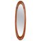 Mid-Century Campo & Graffi Curved Teak Wood Oval Wall Mirror, Italy, 1960s 1