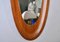 Mid-Century Campo & Graffi Curved Teak Wood Oval Wall Mirror, Italy, 1960s 10