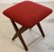 Red Armchair with Footstool, Set of 2, Image 6