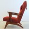 Red Armchair with Footstool, Set of 2 18