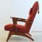 Red Armchair with Footstool, Set of 2, Image 18