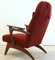 Red Armchair with Footstool, Set of 2, Image 14