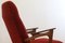 Red Armchair with Footstool, Set of 2, Image 9