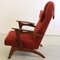 Red Armchair with Footstool, Set of 2 13