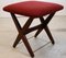 Red Armchair with Footstool, Set of 2, Image 7