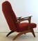 Red Armchair with Footstool, Set of 2 2