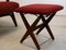 Red Armchair with Footstool, Set of 2 5