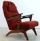 Red Armchair with Footstool, Set of 2 19