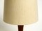 Lampada da tavolo minimalista in teak con paralume in tessuto di seta originale di Domus, anni '80, Immagine 17