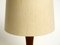 Minimalist Teak Table Lamp with Original Wild Silk Fabric Shade from Domus, 1980s 17