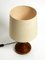 Minimalist Teak Table Lamp with Original Wild Silk Fabric Shade from Domus, 1980s 13