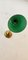 Antike Wandlampe aus Messing mit Dekoration und grünem Glas 14
