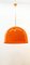 Lámpara de techo con domo naranja con varilla de latón, Imagen 8
