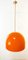 Orange Dome Deckenlampe mit Messingstab 2