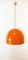 Orange Dome Ceiling Light with Brass Rod 5