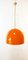 Orange Dome Deckenlampe mit Messingstab 5