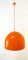 Orange Dome Ceiling Light with Brass Rod 1