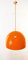 Orange Dome Deckenlampe mit Messingstab 3