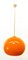 Orange Dome Ceiling Light with Brass Rod 7