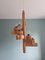 Scandinavian Chandelier in Pine and Red Opaline by Aneta, 1960 10