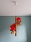 Scandinavian Chandelier in Pine and Red Opaline by Aneta, 1960 1
