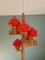 Scandinavian Chandelier in Pine and Red Opaline by Aneta, 1960 3