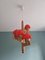 Scandinavian Chandelier in Pine and Red Opaline by Aneta, 1960 14