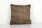 Funda de cojín Kilim Cicim cuadrada marrón hecha a mano turca, Imagen 1