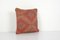 Small Turkish Oriental Oblong Red Cicim Lumbar Kilim Cushion Cover 2