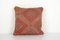 Small Turkish Oriental Oblong Red Cicim Lumbar Kilim Cushion Cover 1