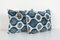Ethnic Decorative Muted Blue Dot Velvet Ikat Lumbar Cushion Covers, Set of 2 3