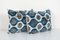 Federe etniche decorative in velluto a pois blu Ikat, set di 2, Immagine 3