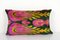 Hot Pink and Dark Green Velvet Lumbar Ikat Cushion Cover Cover with Tulip Pattern 1