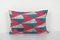 Ethnic Decorative Oblong Pink Velvet Lumbar Ikat Cushion Cover 1