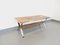 Vintage Ceramic Coffee Table in Chromed Metal and Light Wood, 1970s 1