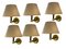 Olive Green Sconces in Brass, 1980s, Set of 4 1