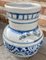 Small Vintage Blue and White Vase in Porcelain from Talavera, 1980s 2