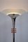 French Art Deco Funnel-Shaped Floor Lamp in Chrome with Orange Glass Rings, 1930s 3