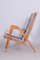 Mid-Century Czech Grey Armchair in Oak attributed to Jan Vanek, 1950s, Image 10