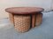 Rope Coffee Table and Stools, 1970s, Set of 5 8