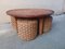 Rope Coffee Table and Stools, 1970s, Set of 5, Image 8