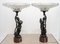 Patinated Bronze Centerpieces with Red Griotte de Campan Marble Bases, 19th Century, Set of 2 1