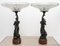 Patinated Bronze Centerpieces with Red Griotte de Campan Marble Bases, 19th Century, Set of 2 2