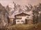 H Roegner, Mountain Hut with Alpine Panorama, 1946, Large Oil on Canvas, Framed 1